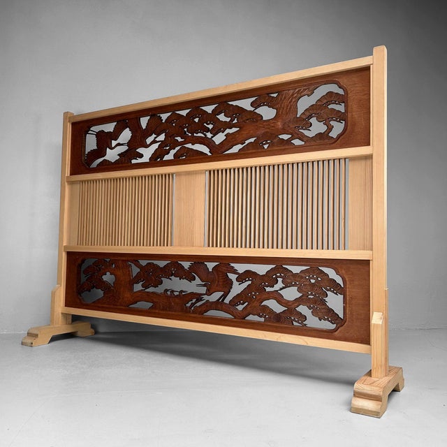 Wood Vintage Japanese Room Divider, 1920s For Sale - Image 7 of 17