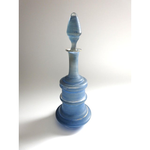 Pair of Victorian Hand-Painted Blue Glass Perfume Bottles With Provenance Note Late 19th Century For Sale In San Francisco - Image 6 of 12