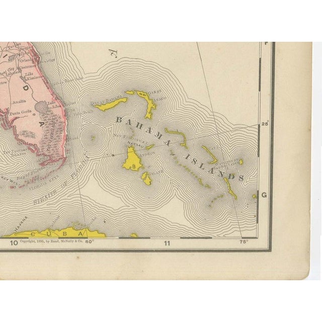 Antique Map of the United States with Alaska Inset by Ran McNally, 1899 For Sale - Image 9 of 12
