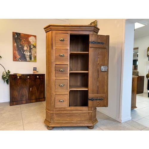 Farmhouse Bread Cabinet in Wood For Sale - Image 3 of 18