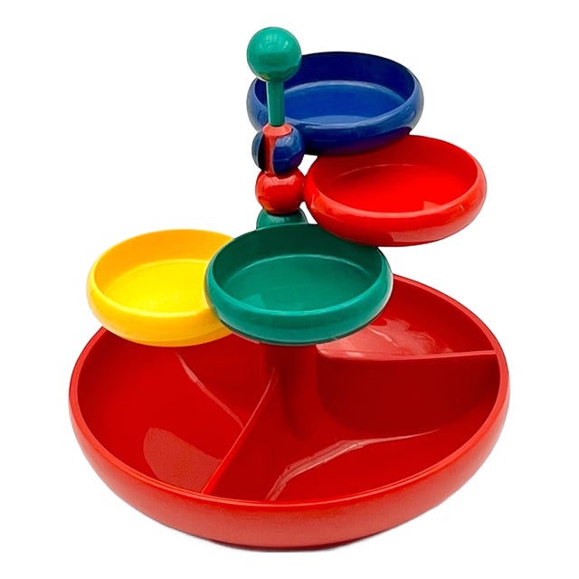 Side Table in Vibrant Multicolor Plastic from Emsa, West Germany, 1970s For Sale