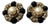 Vintage Mid-Century Faux Diamond & Beige and Black Pearls Cluster Clip-on Earrings For Sale