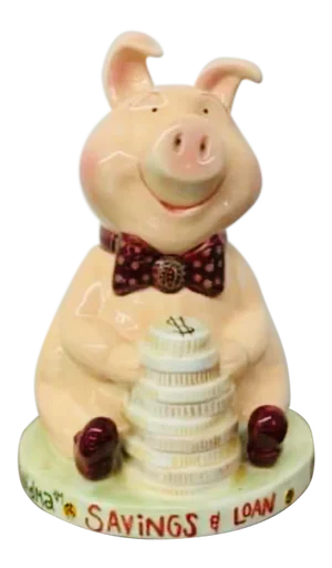Late 20th Century Jessica Breedlove Ceramic Camp Grandma Piggy Bank