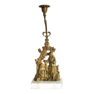 19th Century Victorian Gold Ormolu Candle Holder For Sale