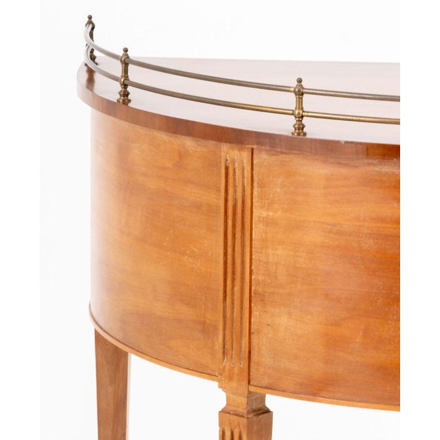 Biedermeier Style Demilune Walnut Desk For Sale - Image 9 of 9