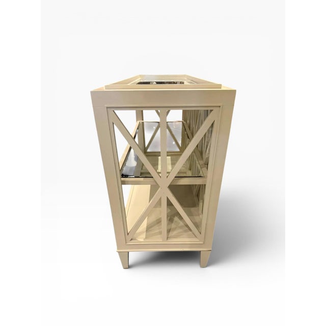 2000 - 2009 Attributed Barbara Barry for Henredon Taupe Mirrored Console Table For Sale - Image 5 of 10
