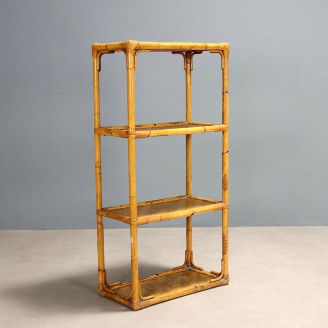 Small Bamboo Bookcase, 1980s For Sale - Image 9 of 10