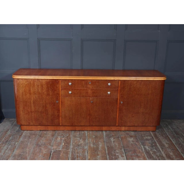 1930s French Art Deco Sideboard in Burr Maple and Cherry, 1930s For Sale - Image 5 of 17