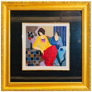 Itzchak Tarkay Stereograph in Matted Gilt Frame "Enchanted Moments" For Sale