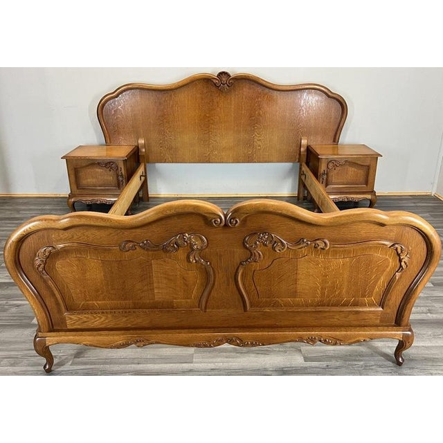 Vintage French Louis XVI Double Bed Frame with Bedside Tables For Sale - Image 14 of 14