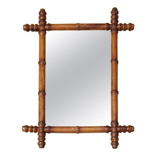 Antique English Faux Bamboo Wall Mirror For Sale