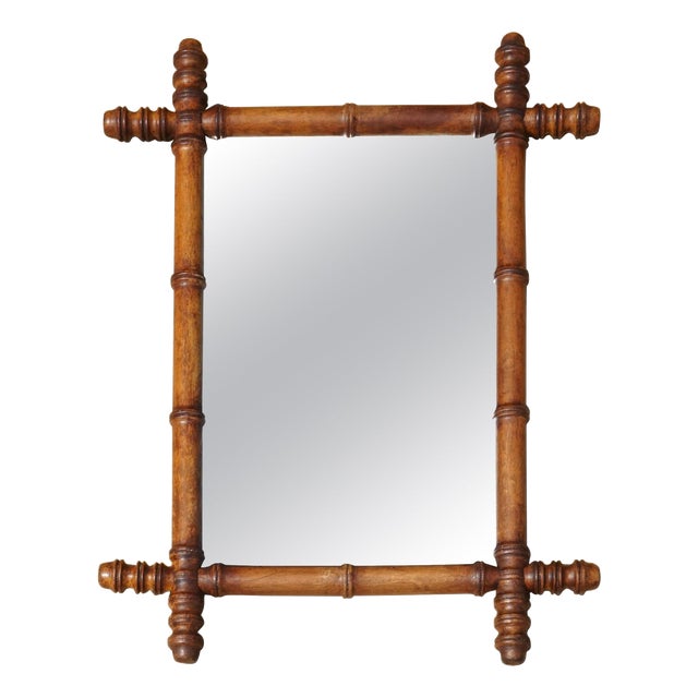 Antique English Faux Bamboo Wall Mirror For Sale