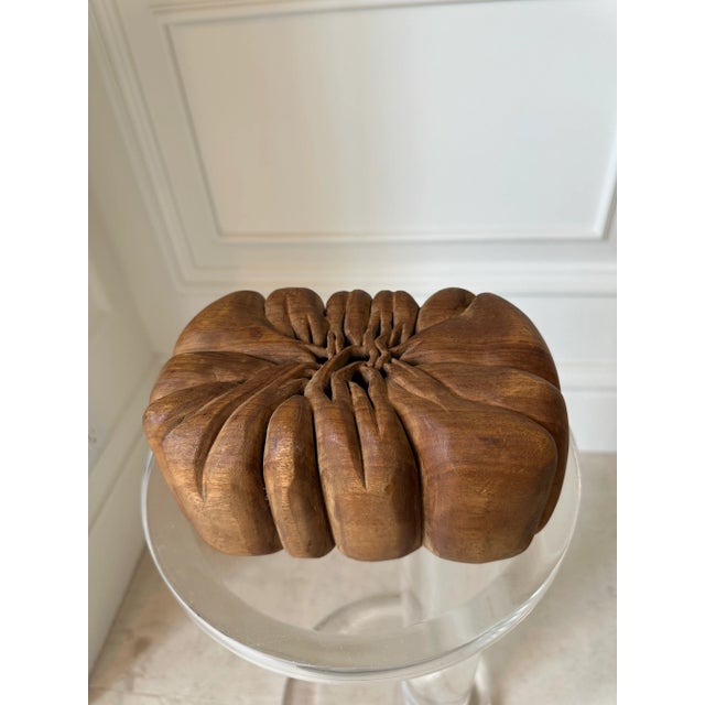 Mid 20th Century Vintage Handcarved Wood “Box” Sculpture-Made in France For Sale - Image 5 of 14