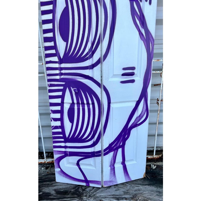 Ahol Sniffs Glue, Miami Graffiti Legend Ahol Sniffs Glue Large Spray Painting on Doors Sculpture, 2023 For Sale In Miami - Image 6 of 16