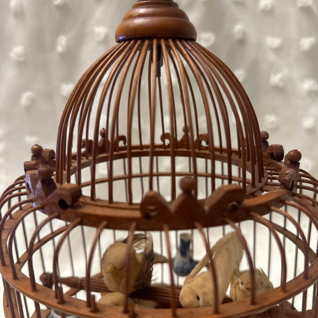 Asian Mid 20th Century Edged Bamboo Birdcage For Sale - Image 3 of 5