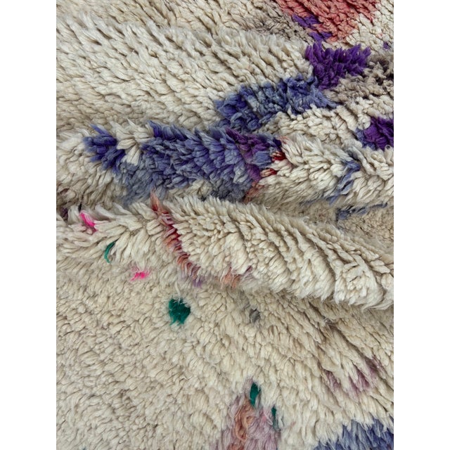 Hand-Knotted Moroccan Boujad Berber Rug — Abstract Multicolor Wool on Ivory — 6'6" X 9'10" For Sale - Image 9 of 10