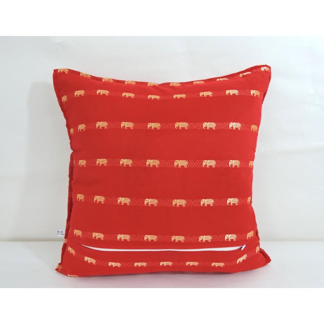 Vintage Red And Gold Thai Silk Elephant Pillow Chairish