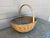 Farmhouse Early 20th Century Splint Oak Egg Gathering Basket With Green Woven Detail For Sale - Image 3 of 11