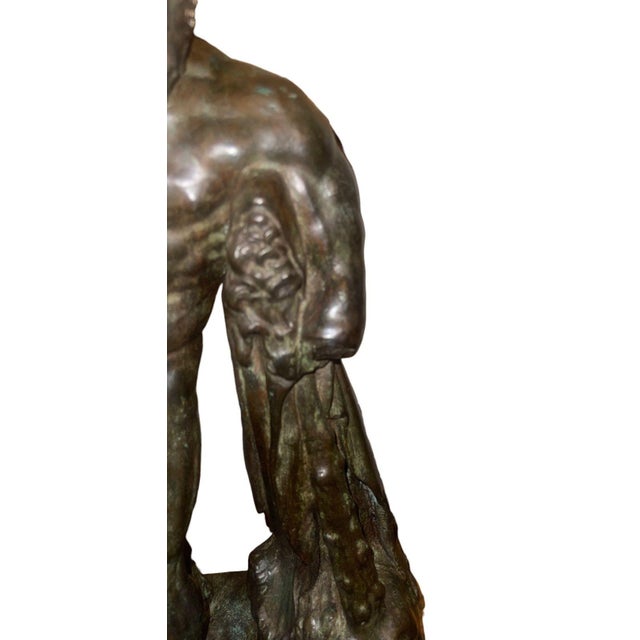 Metal Italian Bronze Figure of Hercules, Early 20th Century For Sale - Image 7 of 8