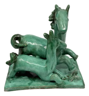 1920s Kitty Rix for Wiener Werkstatte Ceramic Figues of Horses