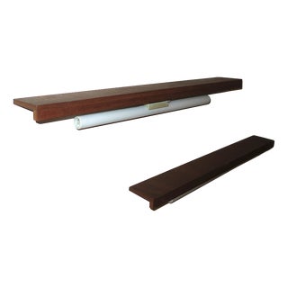 Danish Wall Lights with Narrow Teak Shelves, 1960s, Set of 2 For Sale