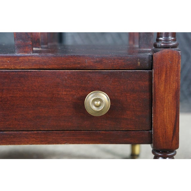 Mid 20th Century English Georgian Style Mahogany Canterbury Magazine Rack Stand 19" For Sale - Image 14 of 18