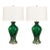 Emerald Green Vintage Murano Lamps With Iridescent Glass Swirl Effect For Sale