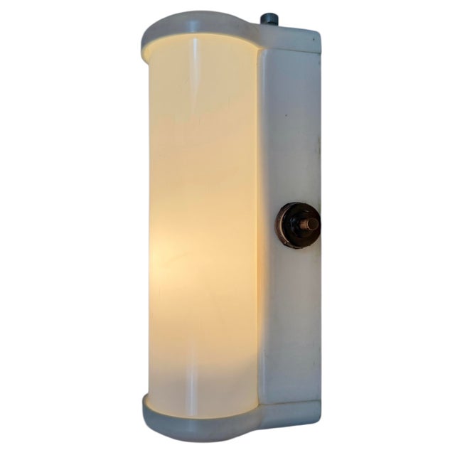 Industrial White Bakelite and Milk Glass Wall Light from Elektrosvit, 1950s For Sale - Image 12 of 13