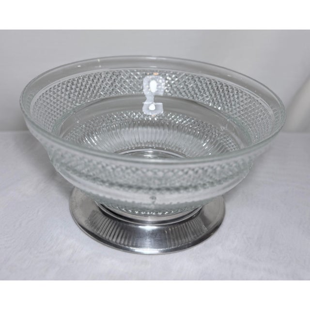 Vintage English Lead Crystal Bowl With Removable Silver Plate Base For Sale In Washington DC - Image 6 of 9