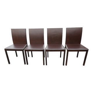 Modern Italian Chairs with Leather Seats by Cecotti F., 1990s, Set of 4 For Sale