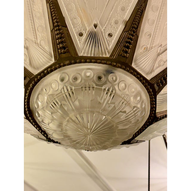 1920s French Art Deco Chandelier by G Leleu For Sale In New York - Image 6 of 13