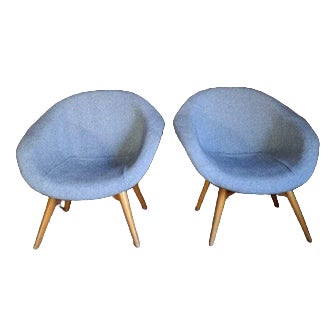Vintage Chairs in Fabric, Set of 2 For Sale