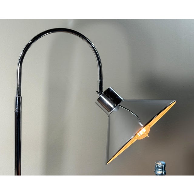 Chrome Vintage Koch & Lowy Style Chrome Gooseneck Desk Lamp With Black Granite Base For Sale - Image 8 of 10