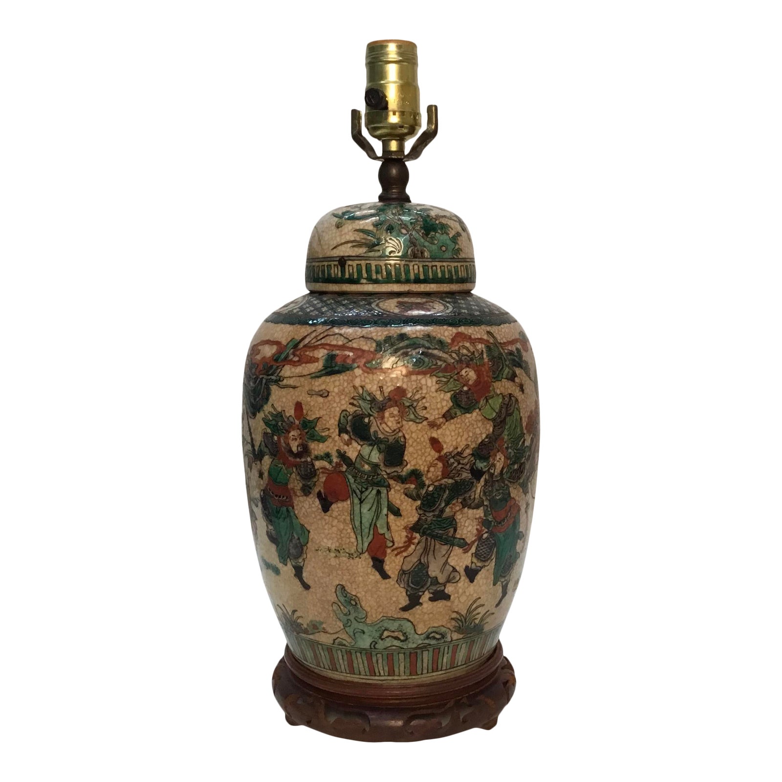19th Century Chinese Hand Painted Ginger Jar Lamp Chairish