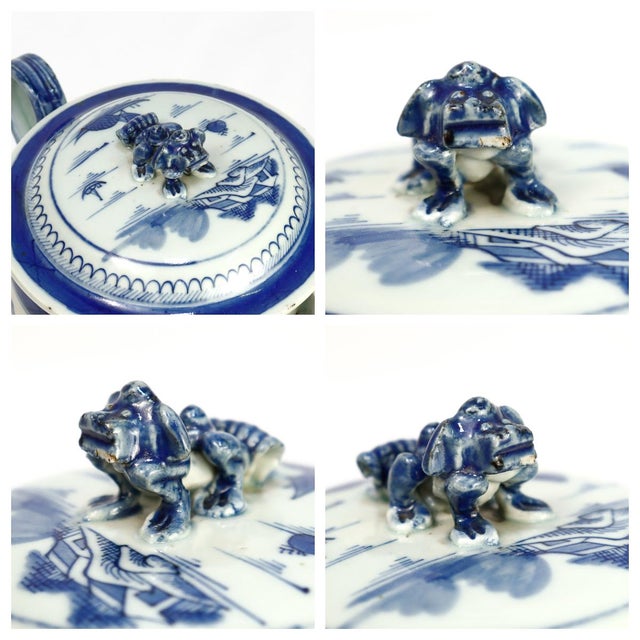 Antique Chinese Export Porcelain Canton Pattern Cider Jug With Lid For Sale - Image 18 of 18