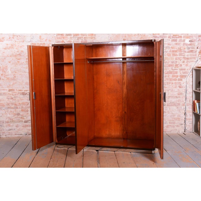 Bauhaus Wardrobe in Chrome, Steel, and Oak from Vichr a Spol, Czech, 1930s For Sale - Image 10 of 18