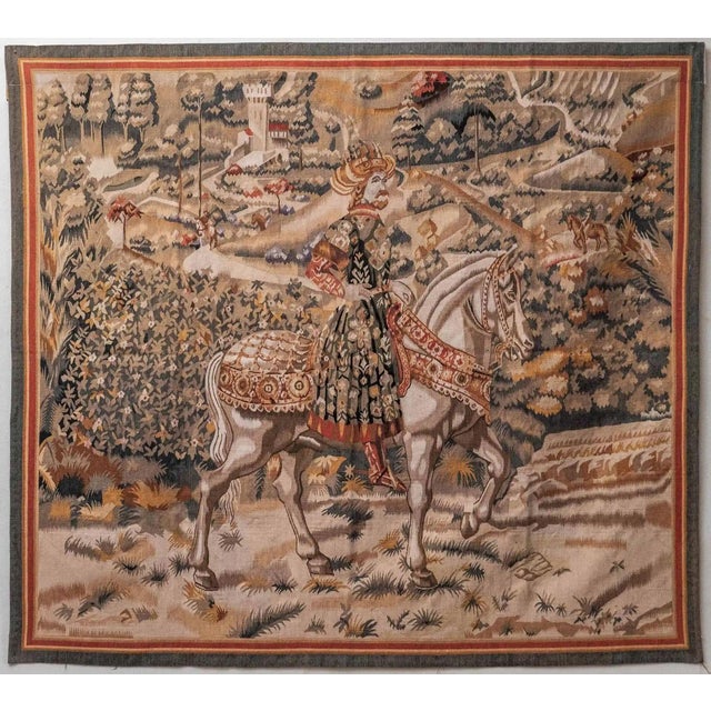 Nobleman on Horseback Gobelin For Sale - Image 14 of 14