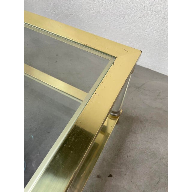 Large Coffee Table in Brass and Glass, 1970s For Sale - Image 15 of 18
