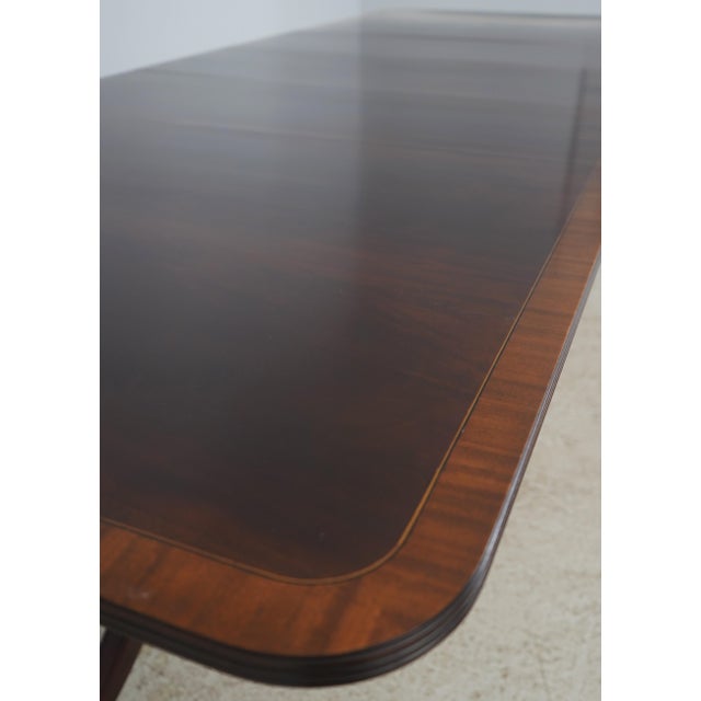 Stickley Regency Style Mahogany Double Pedestal Dining Table For Sale - Image 15 of 18