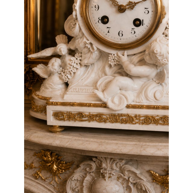 1840s French Sevres White Biscuit Clock Set - 3 Pc For Sale - Image 13 of 18