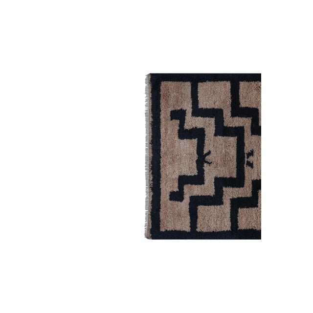 1960s Vintage Organic Wool Turkish Tulu Rug 3'1'' x 6'2'' 37" x 75" / 94 x 190 Cm Hand woven with high quality pure wool...