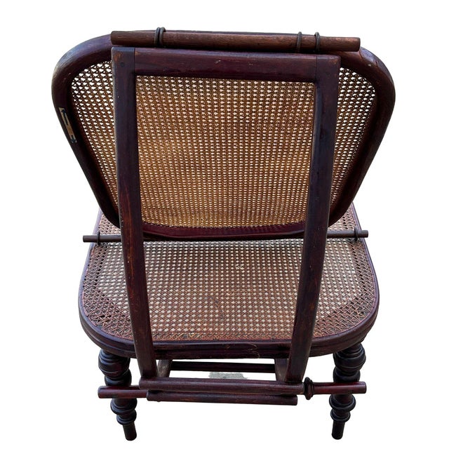 Wood Vienna Secession Bent Oak & Cane Chaise Lounge Chair No.01 Attributed to Gebrüder Thonet For Sale - Image 7 of 9