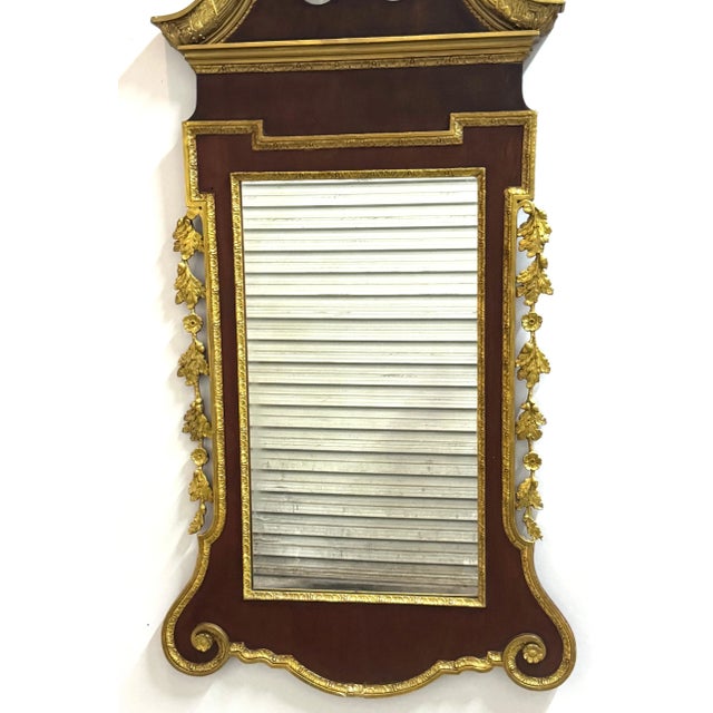 Wood Monumental Philadelphia Federal Period Gilt & Mahogany Eagle Mirror For Sale - Image 7 of 12