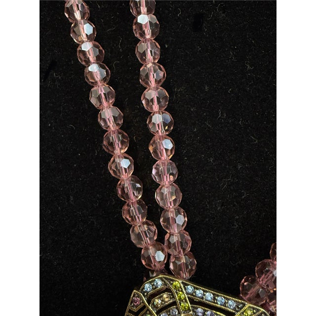 Metal Heidi Daus Art Deco Lavender Swarovski Crystal Signed Necklace New W/ Box Retired For Sale - Image 7 of 12
