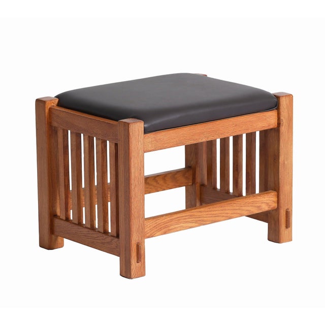 Mission Oak Foot Stool - Spindles Micheals Cherry For Sale - Image 4 of 8