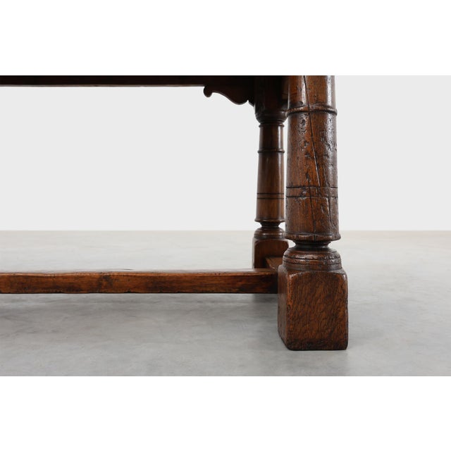 Rustic Large French Renaissance Revival Oak Refectory Dining Table, 1880 For Sale - Image 3 of 15