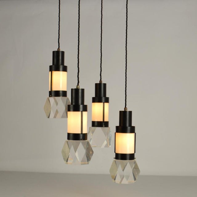 Hanging Light with Four Pendants by Gaetano Missaglia, 1970s For Sale - Image 9 of 16