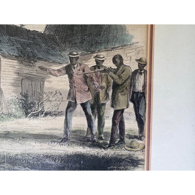 Late 20th Century Late 20th Century Framed Reconstruction Era Savannah Georgia Historical Duel Print For Sale - Image 5 of 12