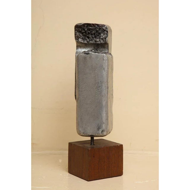 Late 20th Century 1972 "Closed Column" Contemporary Abstract, Silver Gray Aluminum Sculpture by Gerald Siciliano For Sale - Image 5 of 11