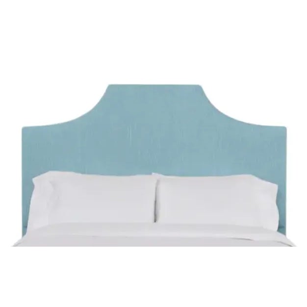 Kit Full/Double Headboard, Mosaic Blue Linen For Sale